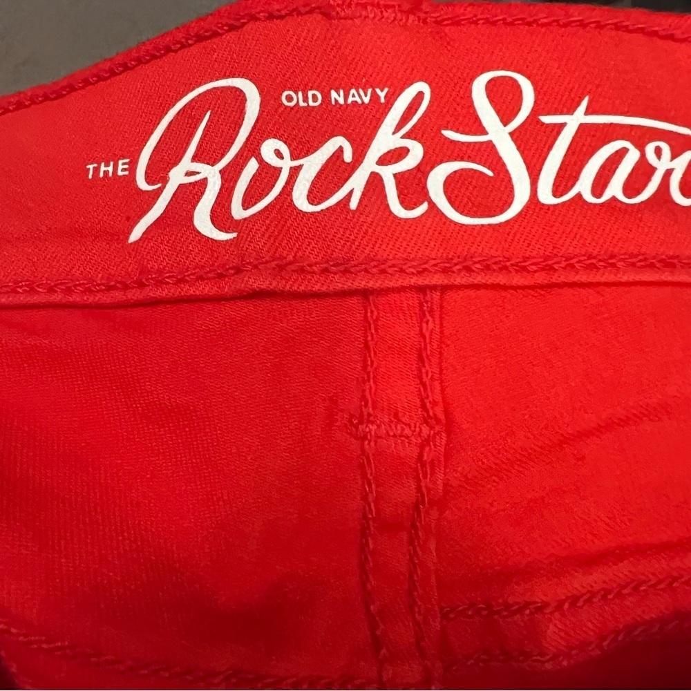 ❤️3/$15 NWOT Old Navy Rock Star Coral Skinny Jeans 2P - Picture 5 of 7